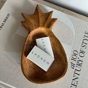 NEW Anthropologie made in Bali wooden pineapple 🍍 catch all bowl decor